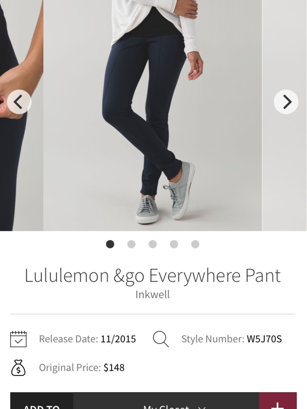 148$ lululemon athletica smooth fit pullon HR XS 4 & go everywhere Dress Pants